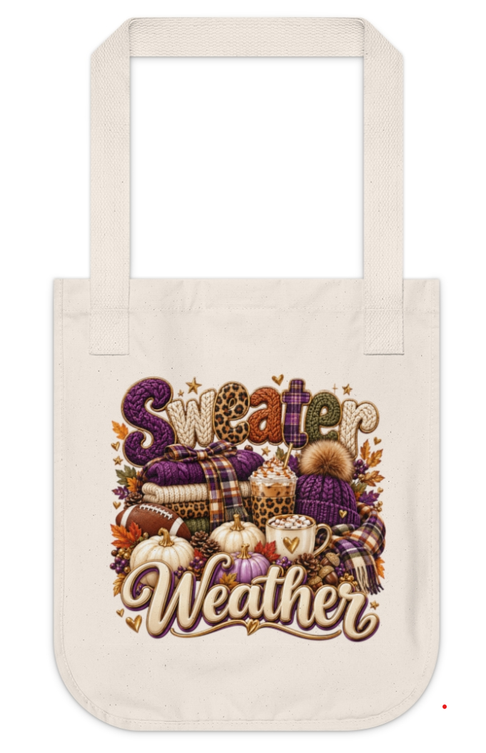Sweater Weather Fall Vibes Digital Art Print — Purple, Cream, Green ...